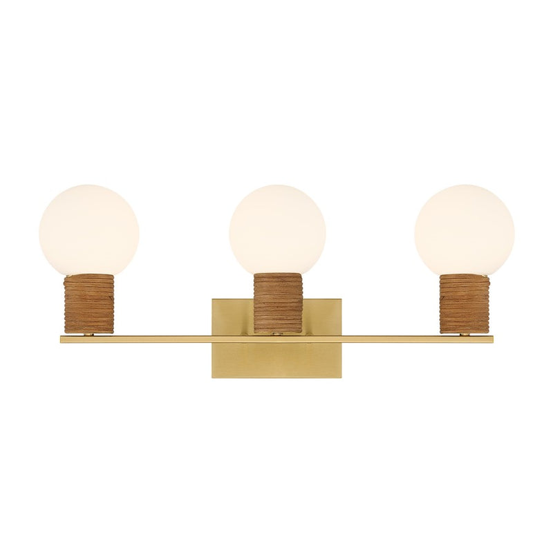 Savoy House Jarrell 3 Lt Bath Sconce, White, Warm Brass