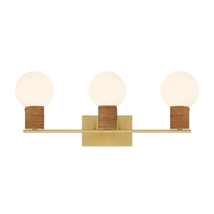 Savoy House Jarrell 3 Lt Bath Sconce, White, Warm Brass - 8-4081-3-322