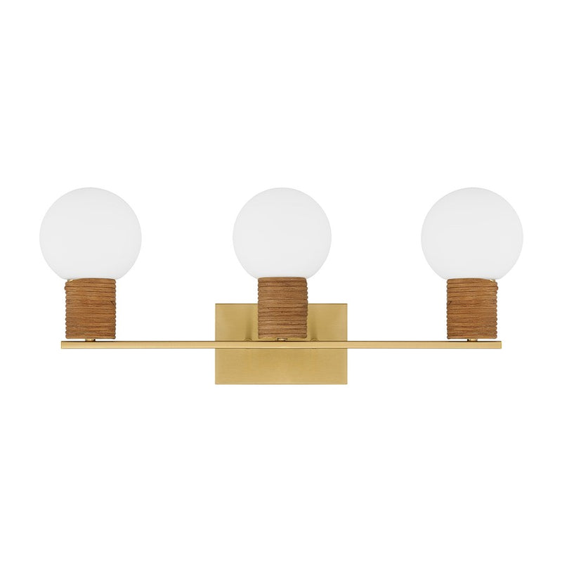 Savoy House Jarrell 3 Lt Bath Sconce, White, Warm Brass