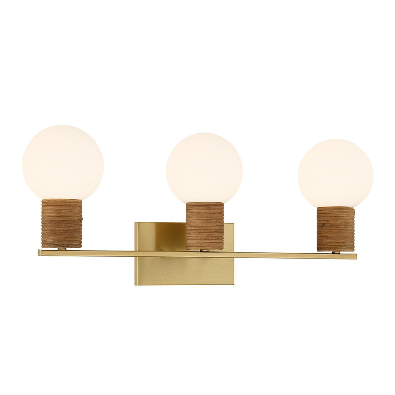 Savoy House Jarrell 3 Lt Bath Sconce, White, Warm Brass