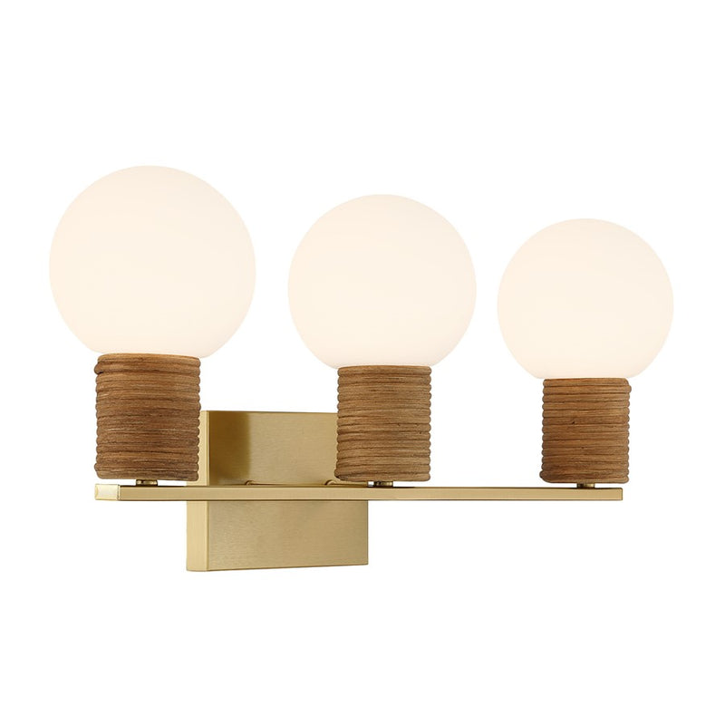 Savoy House Jarrell 3 Lt Bath Sconce, White, Warm Brass