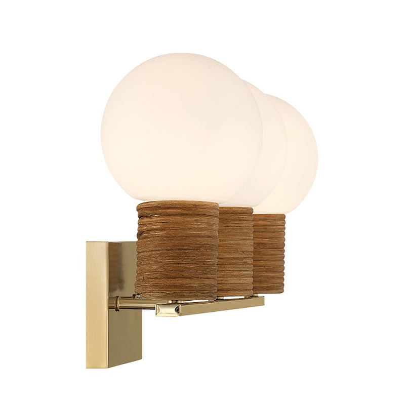 Savoy House Jarrell 3 Lt Bath Sconce, White, Warm Brass
