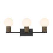 Savoy House Jarrell 3 Lt Bath Sconce, White, Matte Black - 8-4081-3-BK