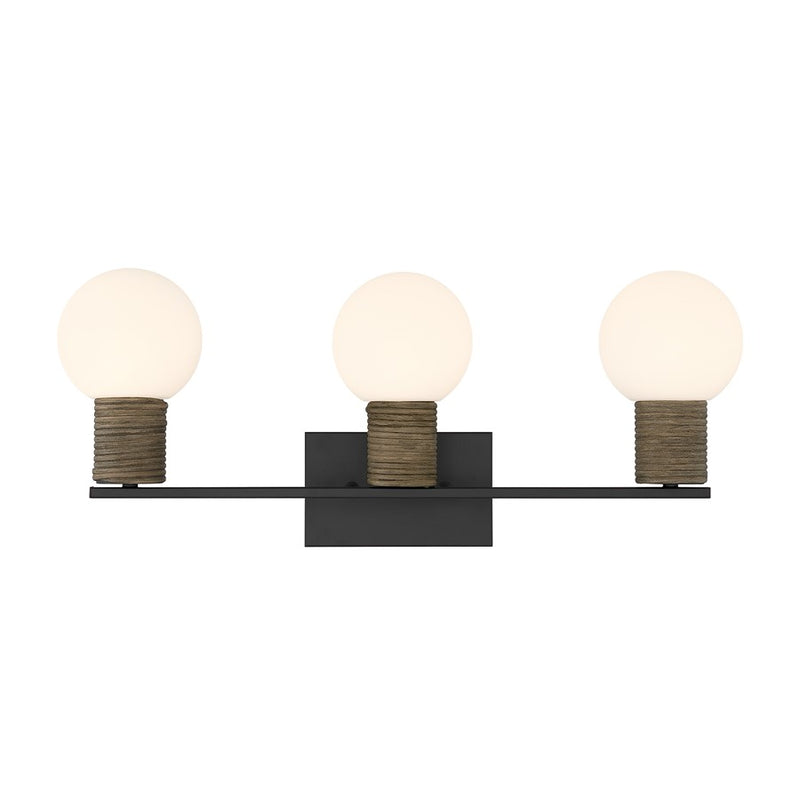 Savoy House Jarrell 3 Lt Bath Sconce, White, Matte Black