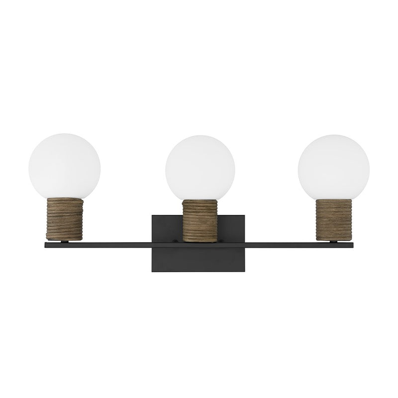 Savoy House Jarrell 3 Lt Bath Sconce, White, Matte Black