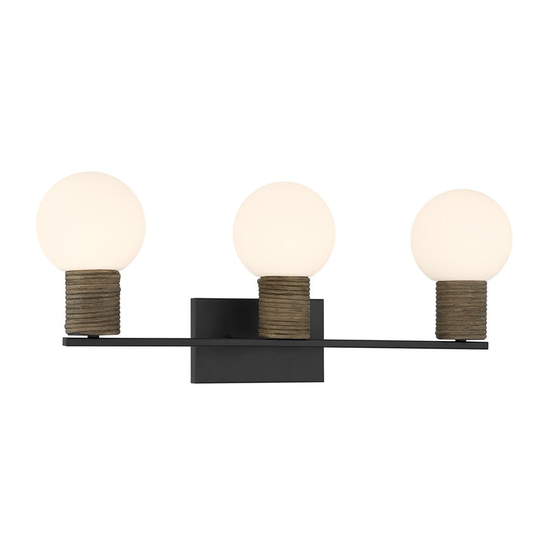 Savoy House Jarrell 3 Lt Bath Sconce, White, Matte Black