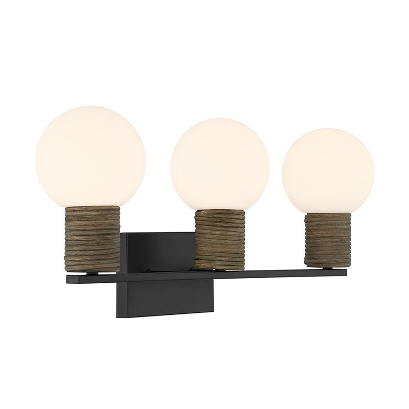 Savoy House Jarrell 3 Lt Bath Sconce, White, Matte Black