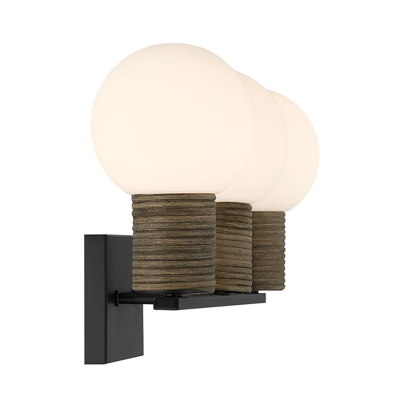 Savoy House Jarrell 3 Lt Bath Sconce, White, Matte Black