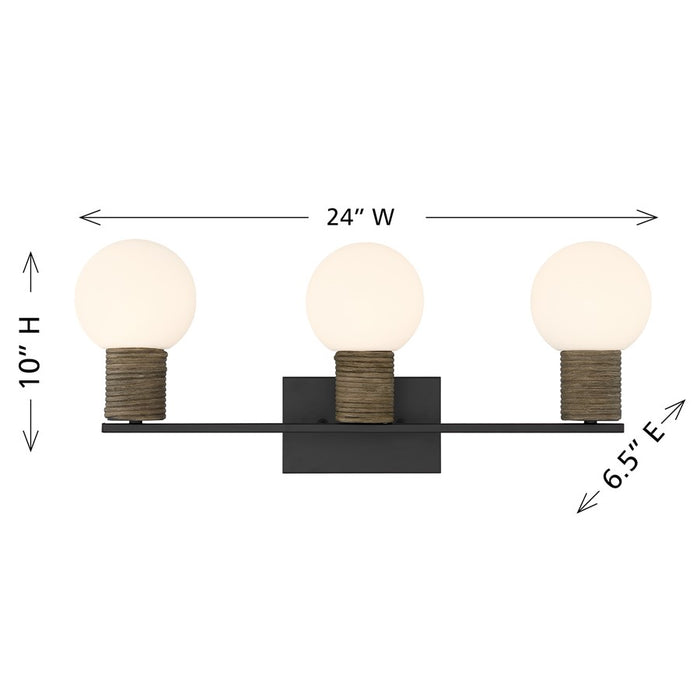 Savoy House Jarrell 3 Lt Bath Sconce, White, Matte Black