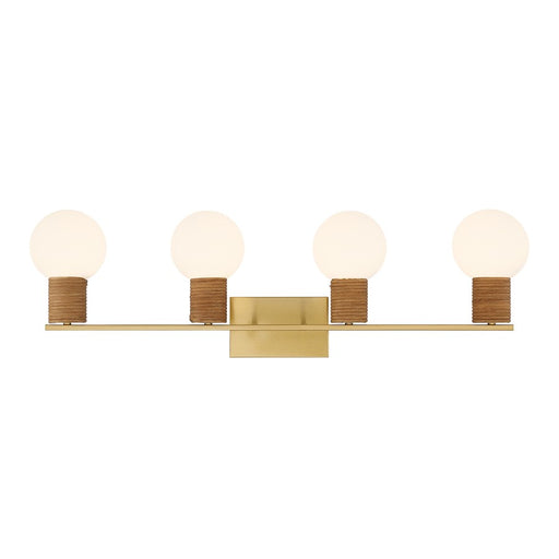 Savoy House Jarrell 4 Lt Bath Sconce, White, Warm Brass - 8-4081-4-322
