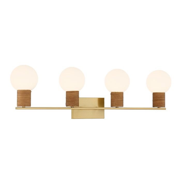 Savoy House Jarrell 4 Lt Bath Sconce, White, Warm Brass