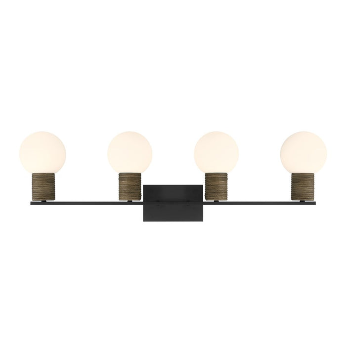 Savoy House Jarrell 4 Lt Bath Sconce, White, Matte Black - 8-4081-4-BK