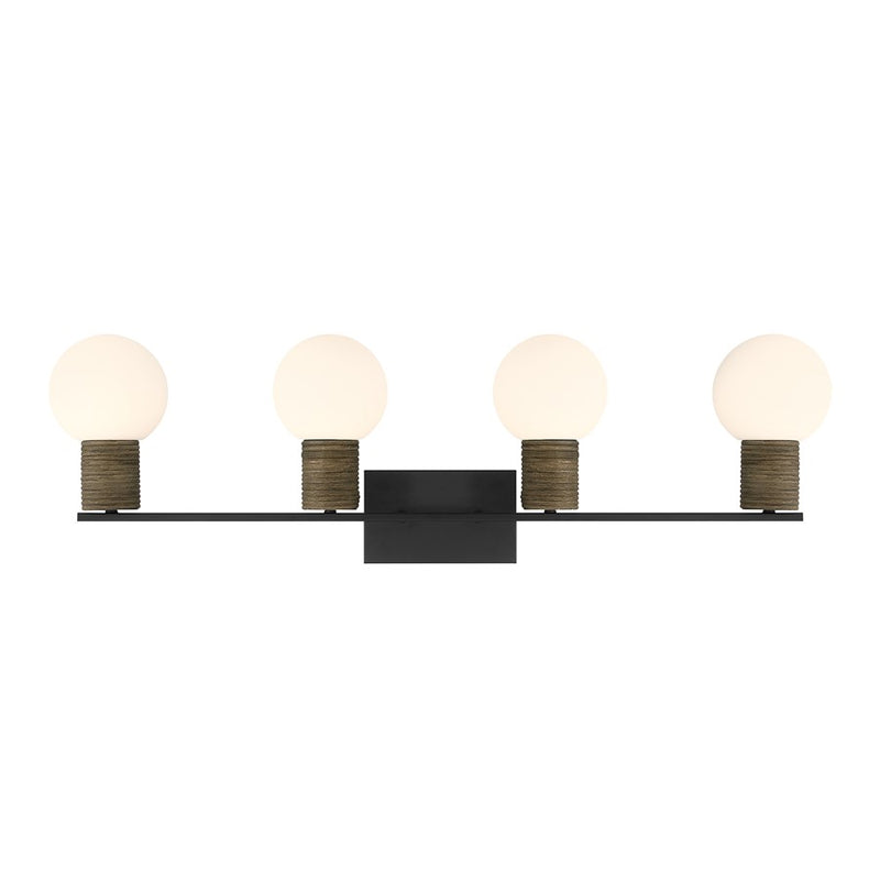 Savoy House Jarrell 4 Lt Bath Sconce, White, Matte Black