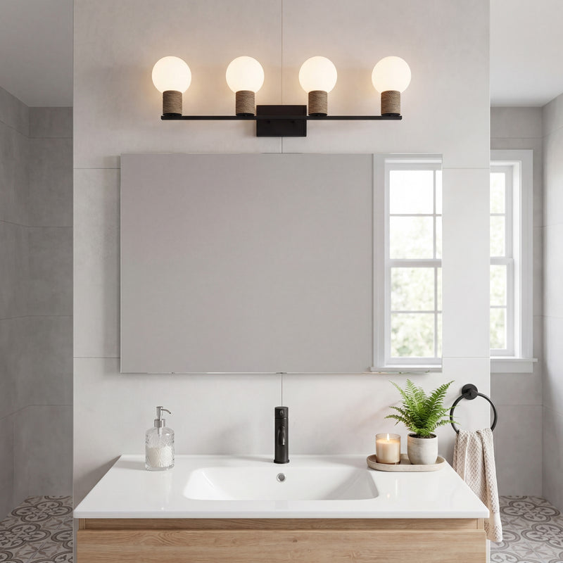 Savoy House Jarrell 4 Lt Bath Sconce, White, Matte Black
