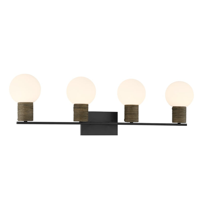 Savoy House Jarrell 4 Lt Bath Sconce, White, Matte Black