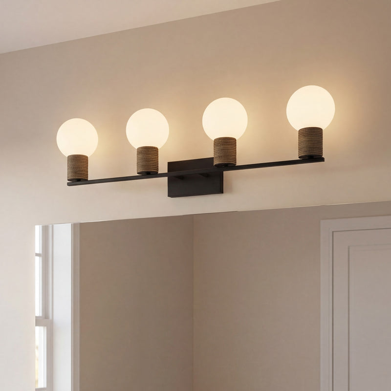 Savoy House Jarrell 4 Lt Bath Sconce, White, Matte Black