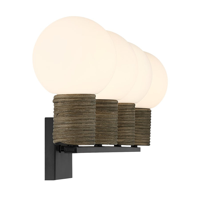 Savoy House Jarrell 4 Lt Bath Sconce, White, Matte Black