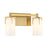 Savoy House Caldwell 2 Light Bath, Warm Brass/Etched White Opal