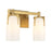 Savoy House Caldwell 2 Light Bath, Warm Brass/Etched White Opal