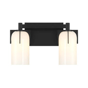 Savoy House Caldwell 2 Light Bath, Matte Black/Etched White Opal - 8-4128-2-BK