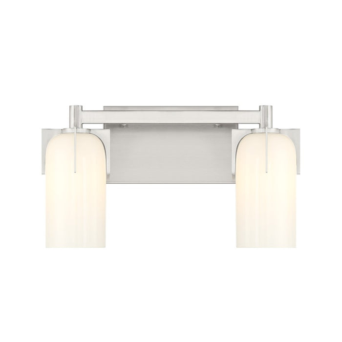 Savoy House Caldwell 2 Light Bath, Satin Nickel/Etched White Opal - 8-4128-2-SN