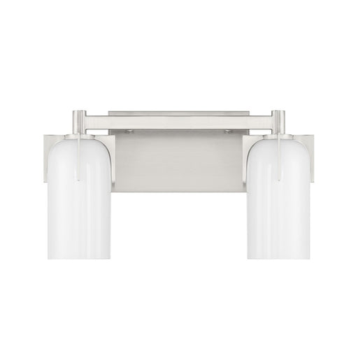 Savoy House Caldwell 2 Light Bath, Satin Nickel/Etched White Opal