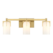 Savoy House Caldwell 3 Light Bath, Warm Brass/Etched White Opal - 8-4128-3-322