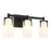 Savoy House Caldwell 3 Light Bath, Matte Black/Etched White Opal