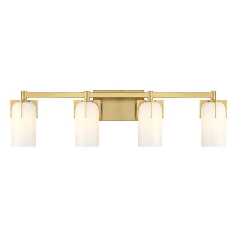 Savoy House Caldwell 4-Light Bathroom Vanity Light, Warm Brass - 8-4128-4-322