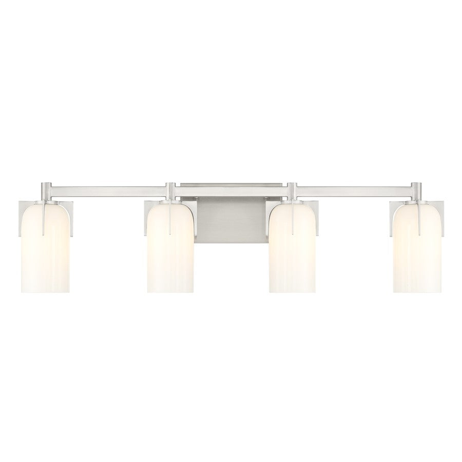 Savoy House Caldwell 4-Light Bathroom Vanity Light, Satin Nickel - 8-4128-4-SN