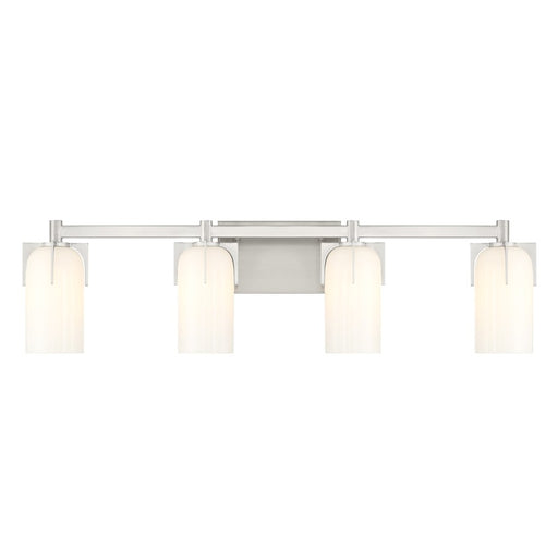 Savoy House Caldwell 4 Light Bath, Satin Nickel/Etched White Opal - 8-4128-4-SN