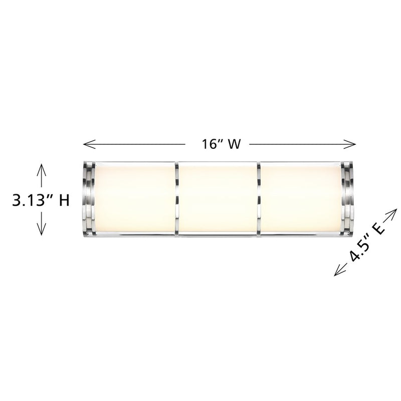 Savoy House Harper LED 16" 16" Bath Sconce, Chrome/White