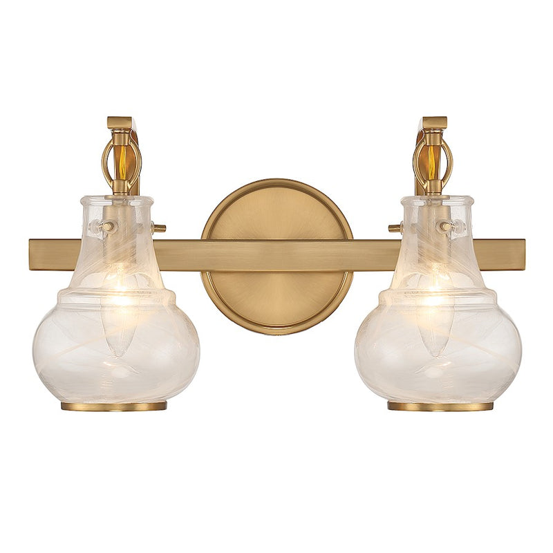 Savoy House Adams 2-Light Bathroom Vanity Light, Warm Brass - 8-4417-2-322