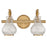 Savoy House Adams 2 Light Bathroom Vanity, Warm Brass/White