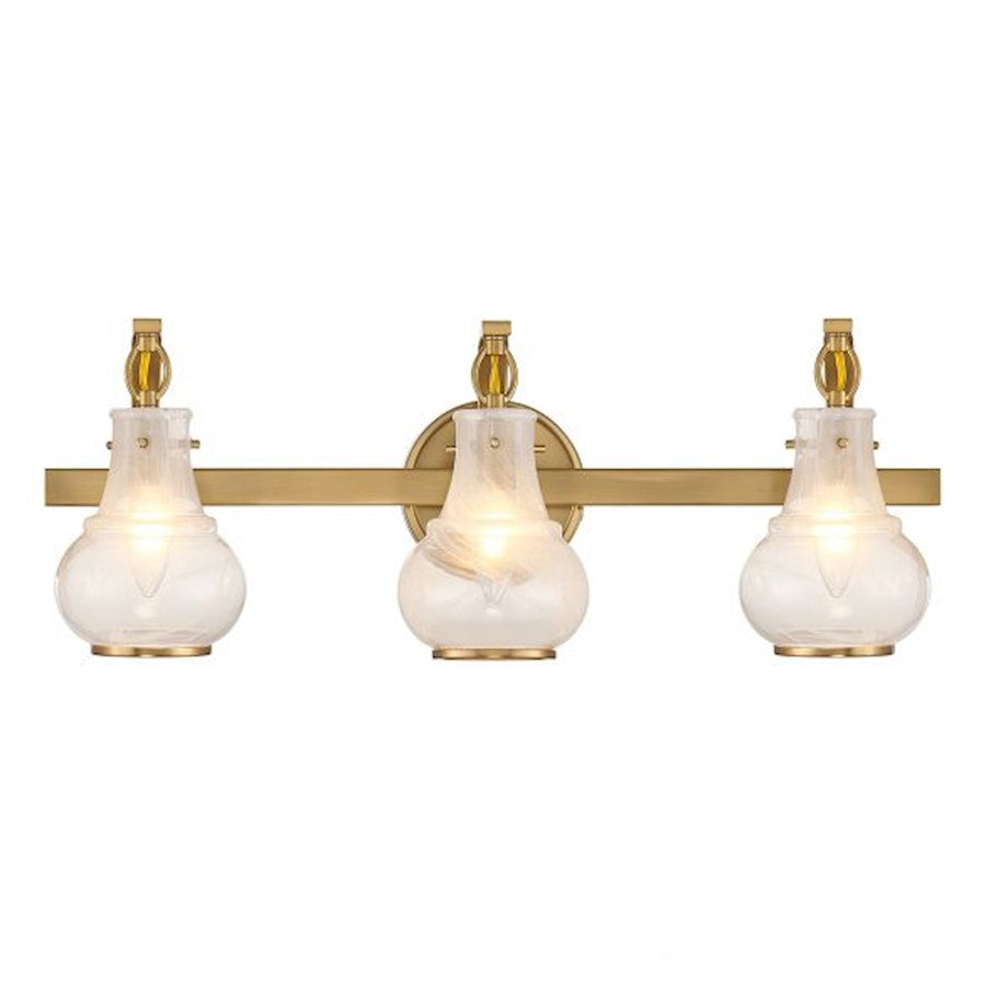 Savoy House Adams 3-Light Bathroom Vanity Light, Warm Brass - 8-4417-3-322