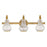 Savoy House Adams 3 Light Bathroom Vanity, Warm Brass/White