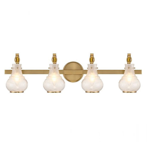 Savoy House Adams 4-Light Bathroom Vanity Light, Warm Brass - 8-4417-4-322