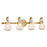 Savoy House Adams 4 Light Bathroom Vanity, Warm Brass/White