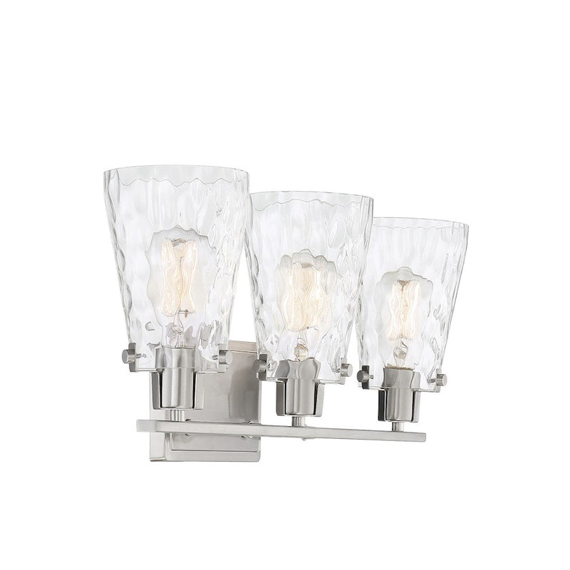 Savoy House Vaughan 3-Light Bathroom Vanity Light, Satin Nickel