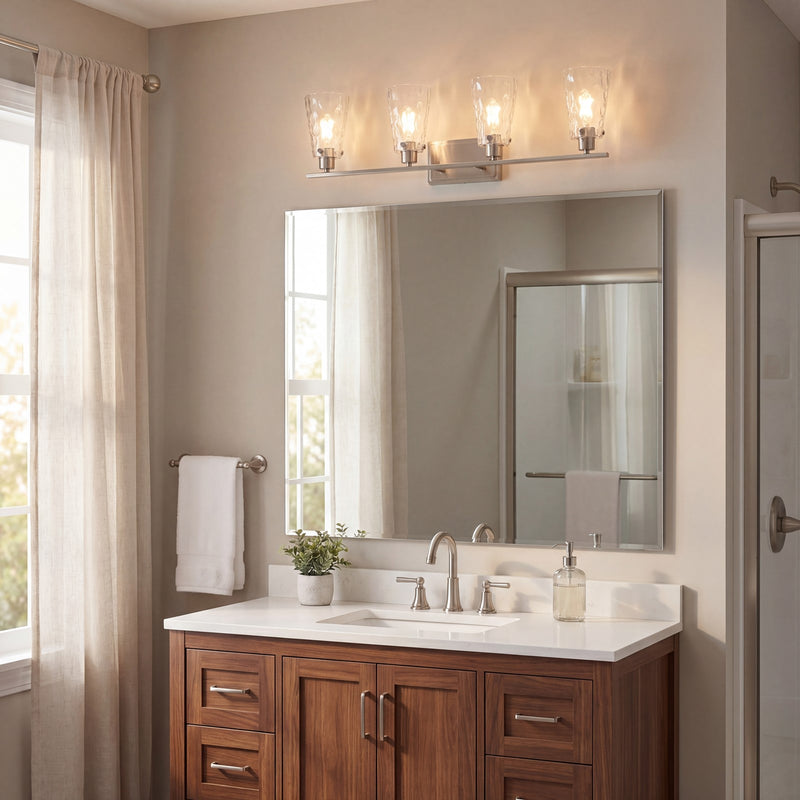 Savoy House Vaughan 4-Light Bathroom Vanity Light, Satin Nickel