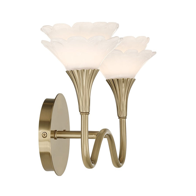 Savoy House Florena 2 Lt Bath Sconce, Noble Brass