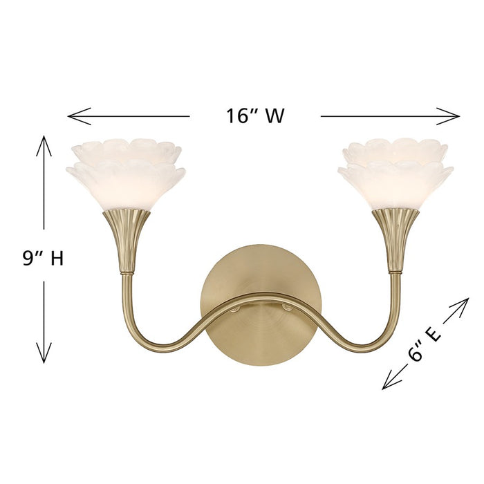 Savoy House Florena 2 Lt Bath Sconce, Noble Brass
