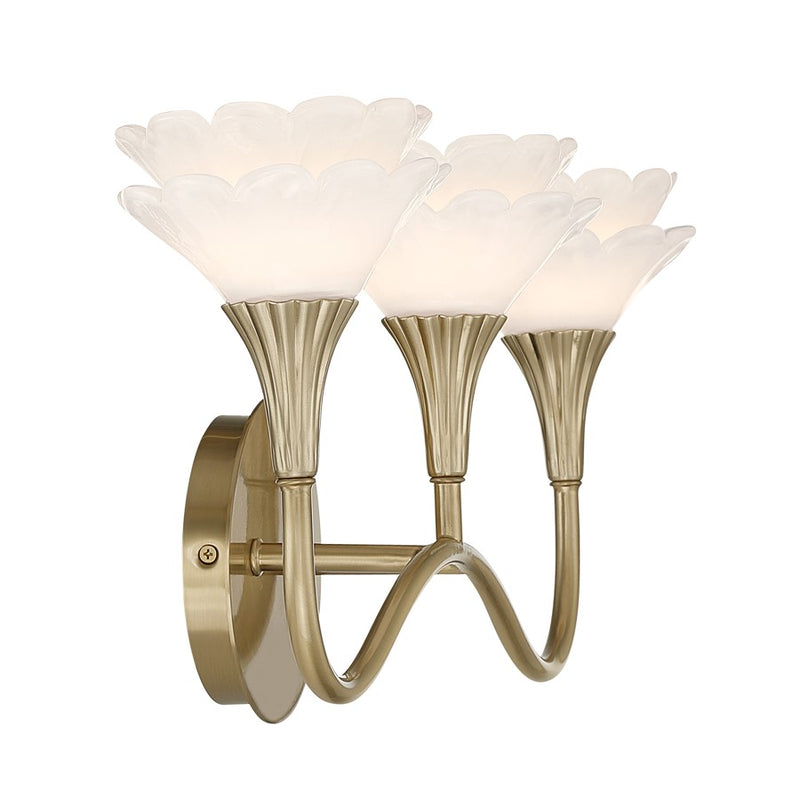 Savoy House Florena 3 Lt Bath Sconce, Noble Brass
