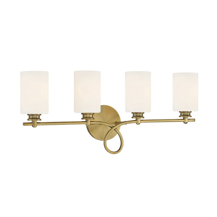 Savoy House Woodbury 4-Light Bathroom Vanity Light, Warm Brass