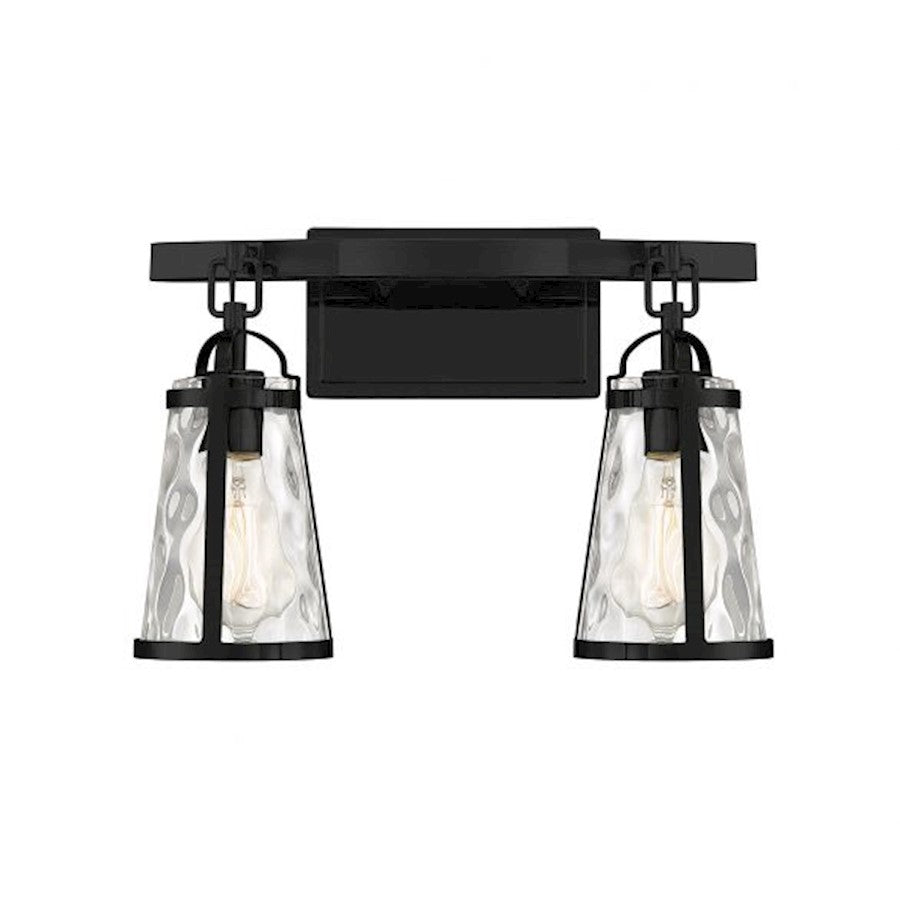 Savoy House Albany 2-Light Bathroom Vanity Light, Black - 8-560-2-BK