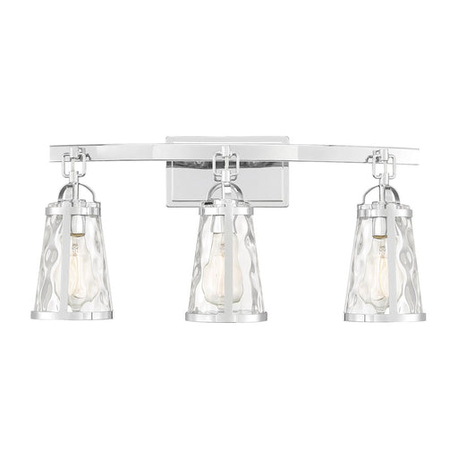 Savoy House Albany 3-Light Bathroom Vanity Light, Polished Chrome