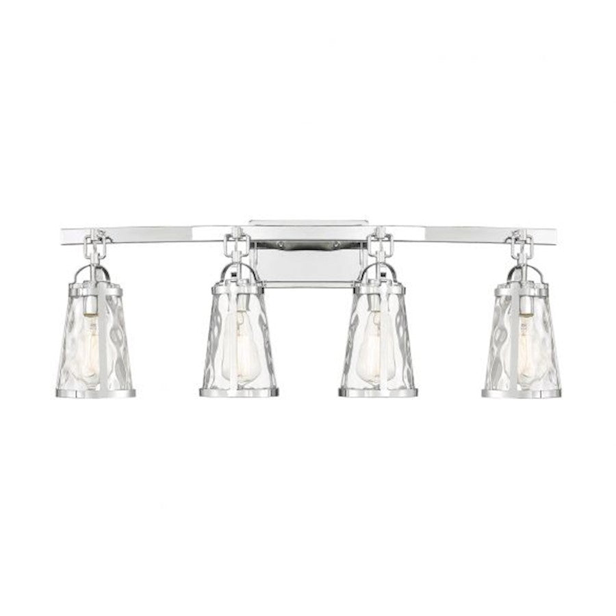 Savoy House Albany 4-Light Bathroom Vanity Light, Polished Chrome - 8-560-4-11