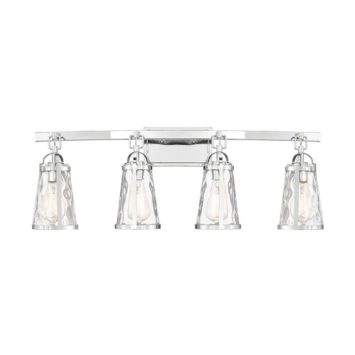 Savoy House Albany 4-Light Bathroom Vanity Light, Polished Chrome