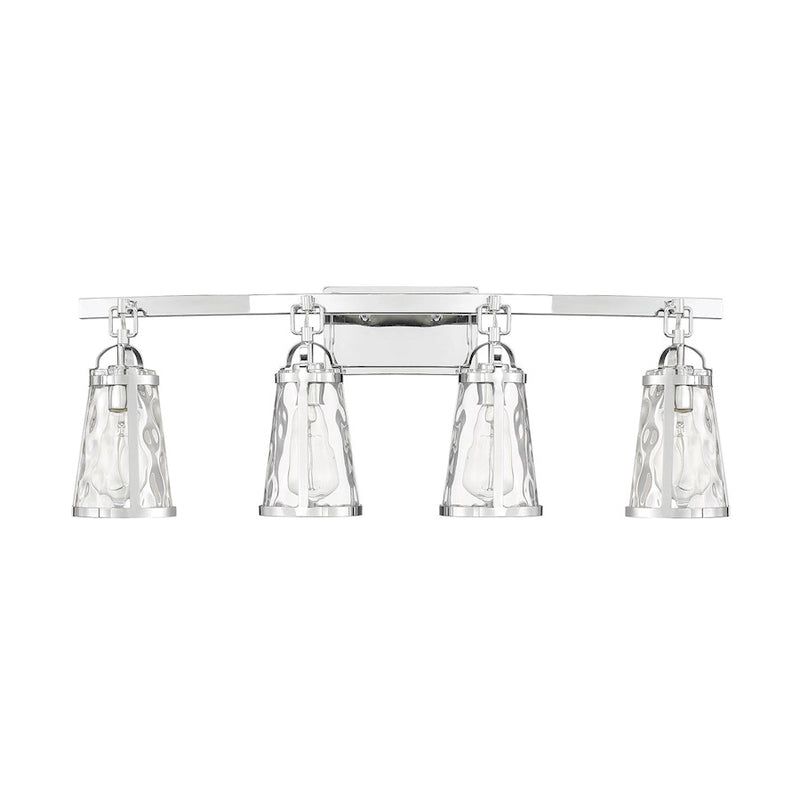 Savoy House Albany 4-Light Bathroom Vanity Light, Polished Chrome