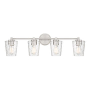 Savoy House Ballas 4-Light Bathroom Vanity Light, Satin Nickel - 8-5606-4-SN
